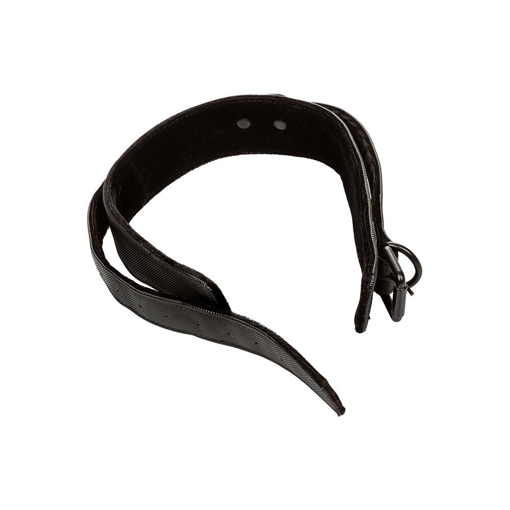 Boundless Collar and Leash Black - Detachable Heavy-Duty Chain Padded Vegan Leather