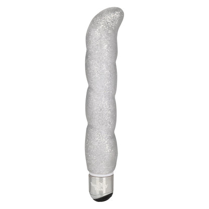 Naughty Bits Screwnicorn Majestic GSpot Vibrator 5.25" Silver - 10 Functions Glittery Spiral