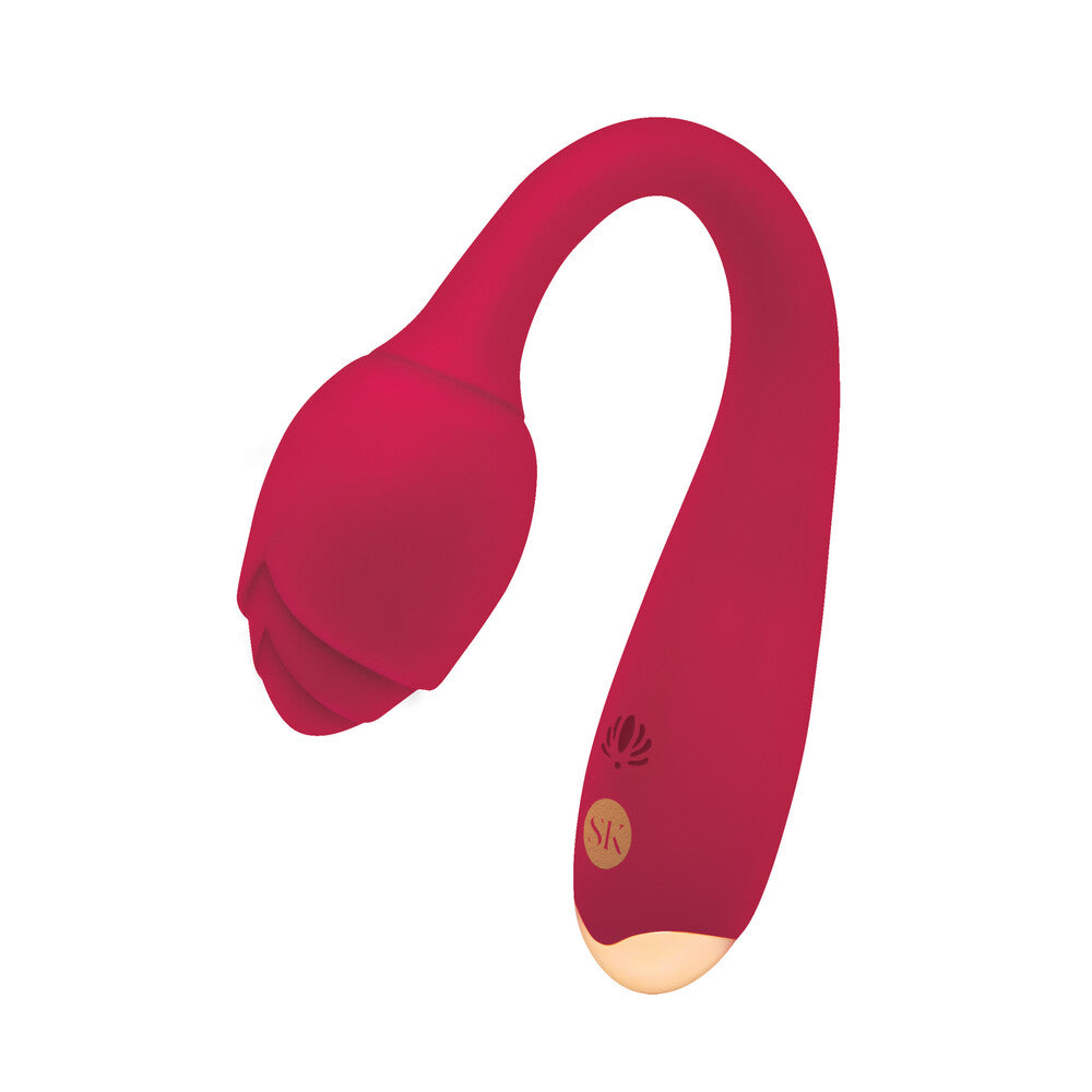 Secret Kisses Rosegasm 8.2" Red - Long Stem Rose G-Spot Vibrator