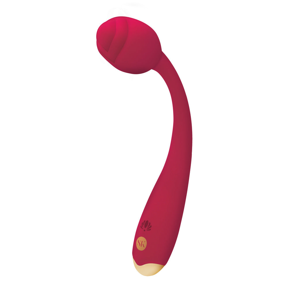 Secret Kisses Rosegasm 8.2" Red - Long Stem Rose G-Spot Vibrator