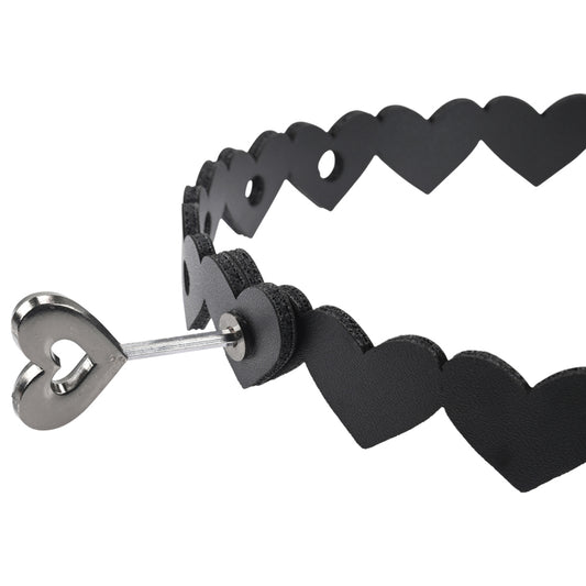Sex and Mischief Heart Day Collar - Heart Lock Seduction Devotion