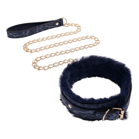 Sportsheets Cougar Fur Collar & Leash - Luxury Control Set