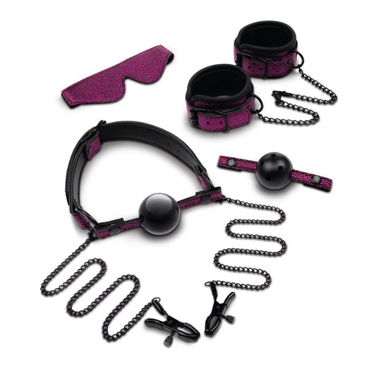 Whipsmart 5 Piece Dragonskin Bondage Set - Fantasy Purple Devotion