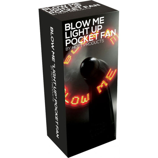 Blow Me Light Up Pocket Fan - Black Illuminating Party Fan