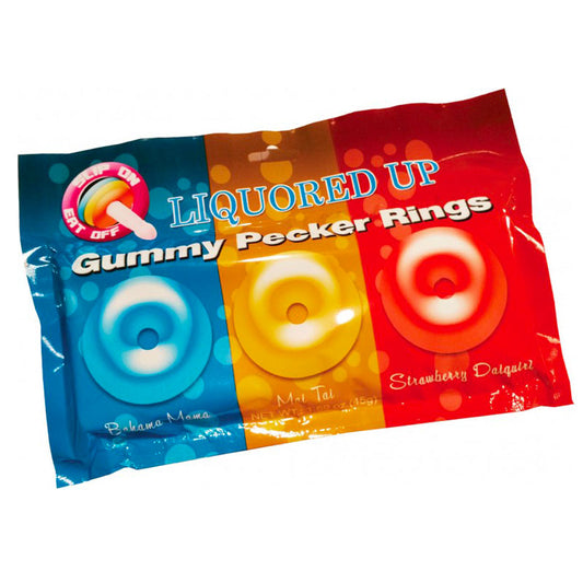 Liquored Up Gummy Pecker Cock Rings - Edible Play