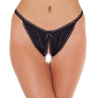 Rimba Black Crotchless Tanga - Open Access Lingerie