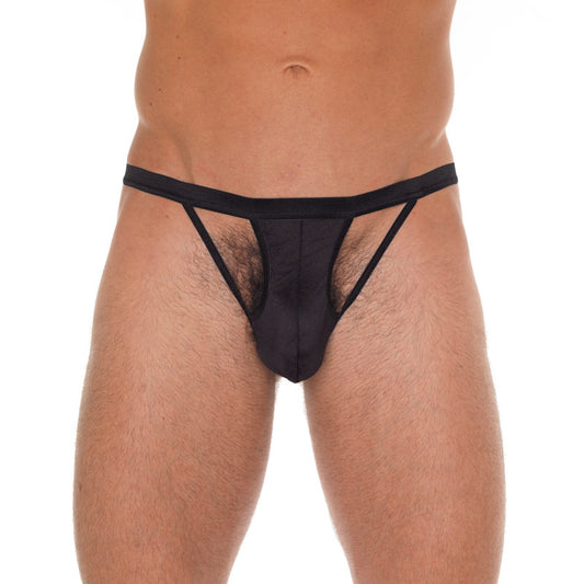 Rimba Black Cut-Out G-String - Strategic Reveal Men's Underwear