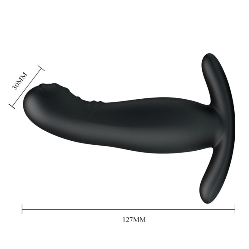 Mr Play Prostate Massager 5" Black - 7 Vibration 4 Tickling Remote USB Waterproof