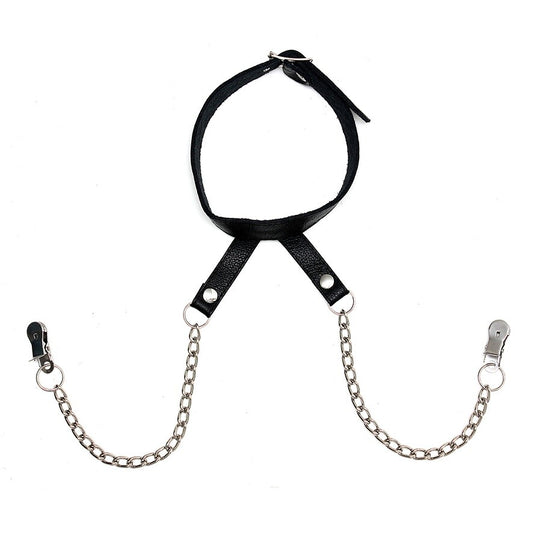 Nipple Clamps With Neck Collar - Collared Devotion