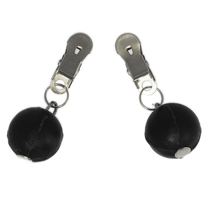 Nipple Clamps With Round Black Weights - Weighted Devotion
