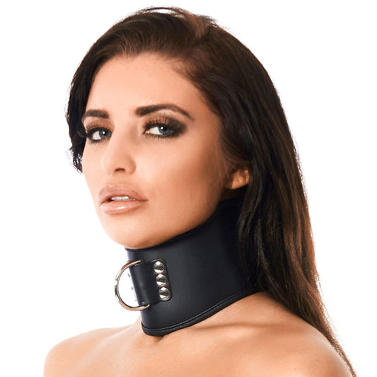 Leather Collar With Padlock - Locked Submission