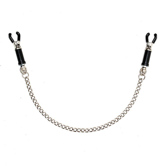 Silver Nipple Clamps With 12" Chain - Twist Devotion